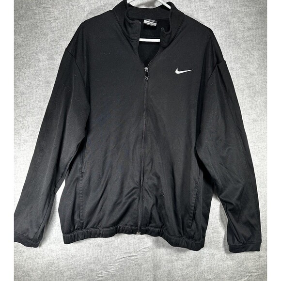 Nike Other - Nike Golf Jacket Mens Size Large Black Performance Fleece Full Zip Therma-Fit